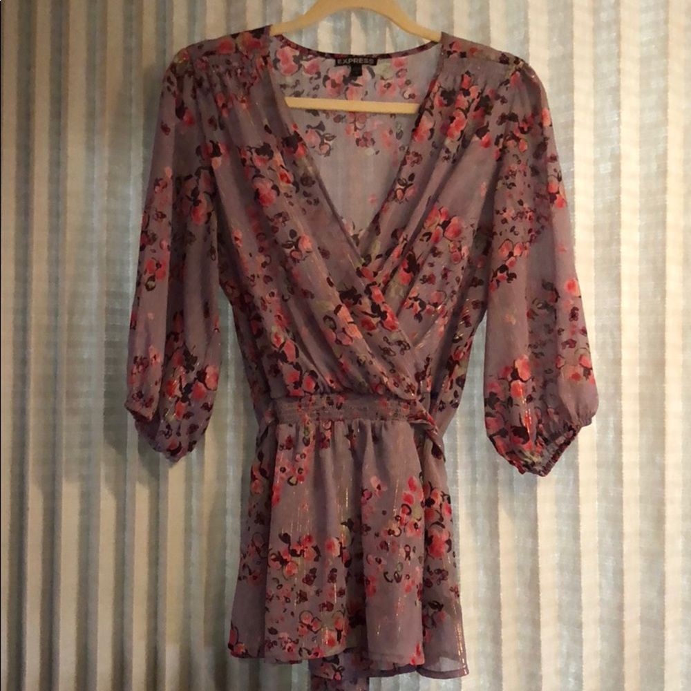 Express Wrap-front Blouse Top